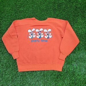 Vintage 1985 Party Bunny Sweatshirt Womens Medium 19x20